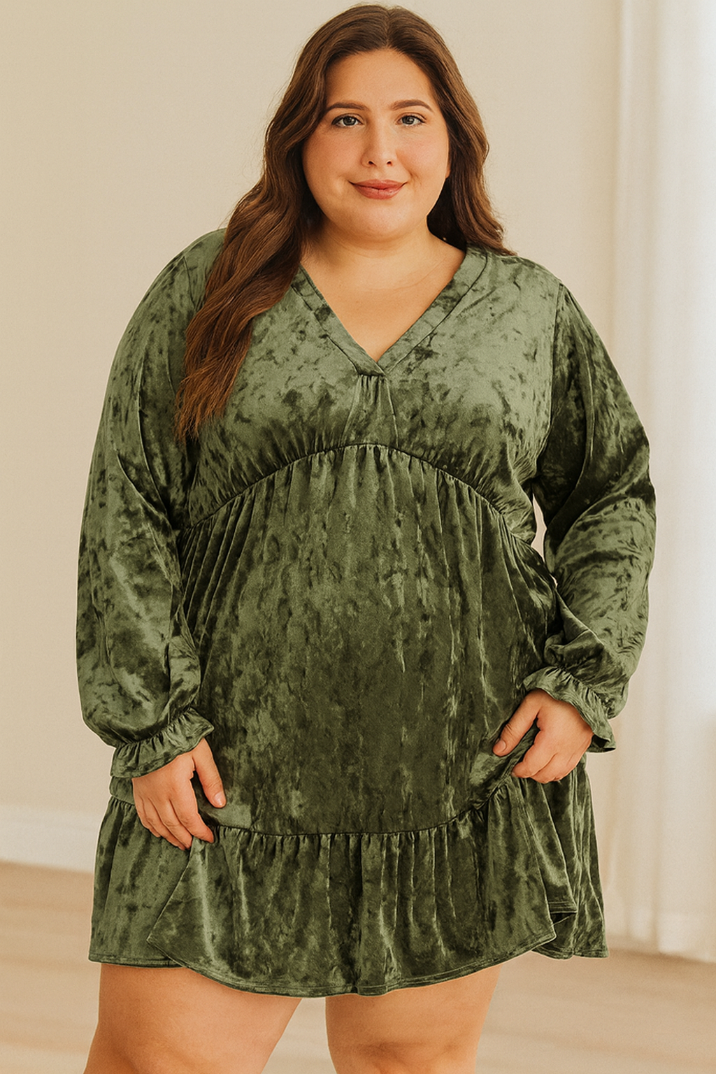 Plus Size Velvet Dress FB
