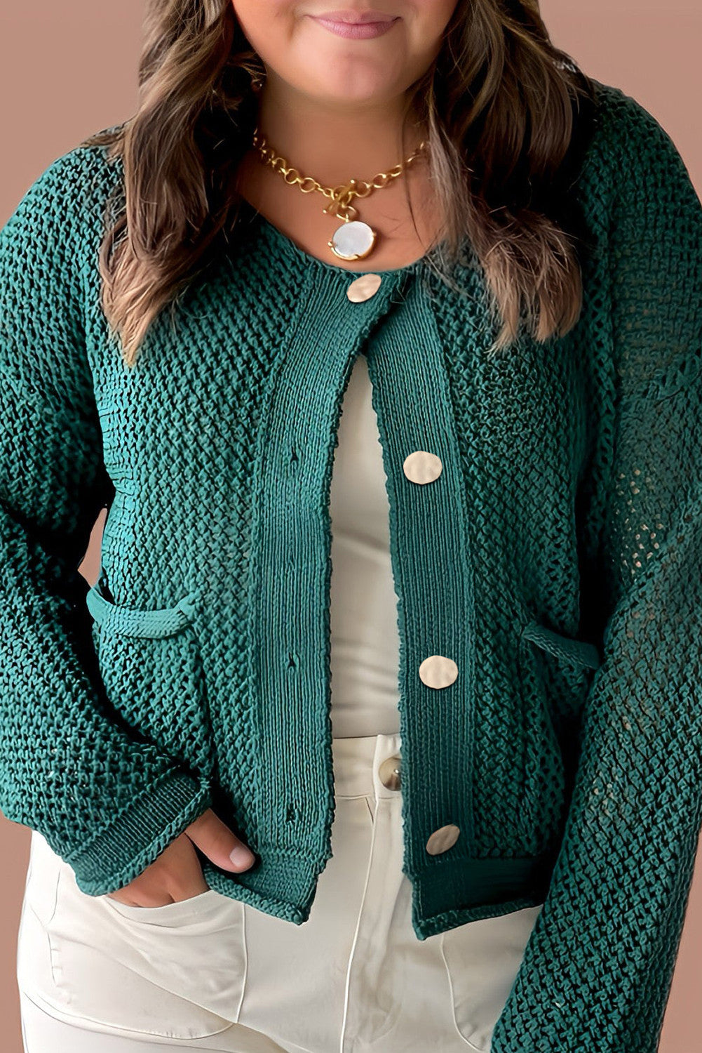 Green Plus Sweater Cardigan FB