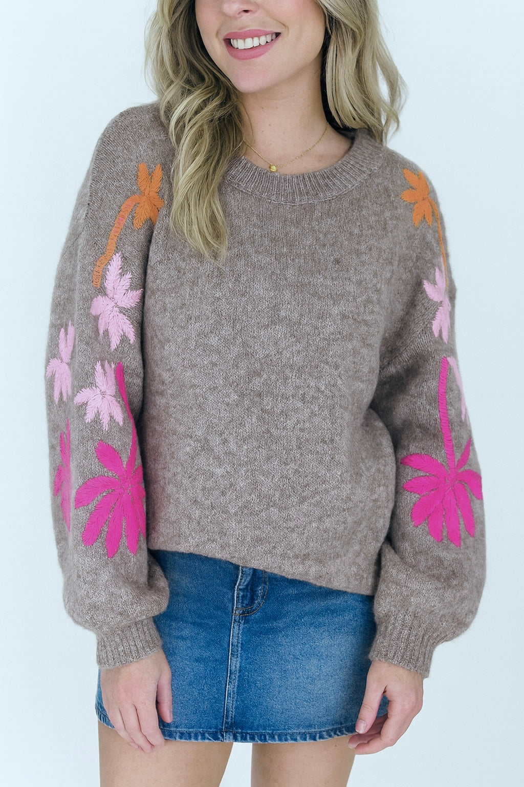 Embroidered Floral Sweater *two colors* LT