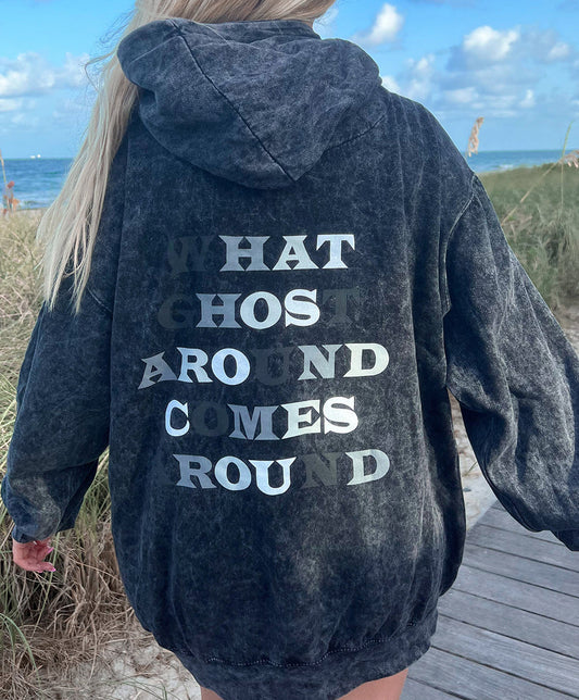 Grey Mineral Wash Ghost Hoodie RTS