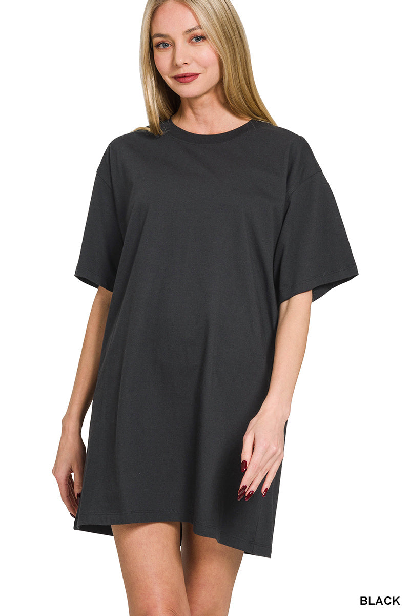 Round-Neck T-Shirt Dress Zenana