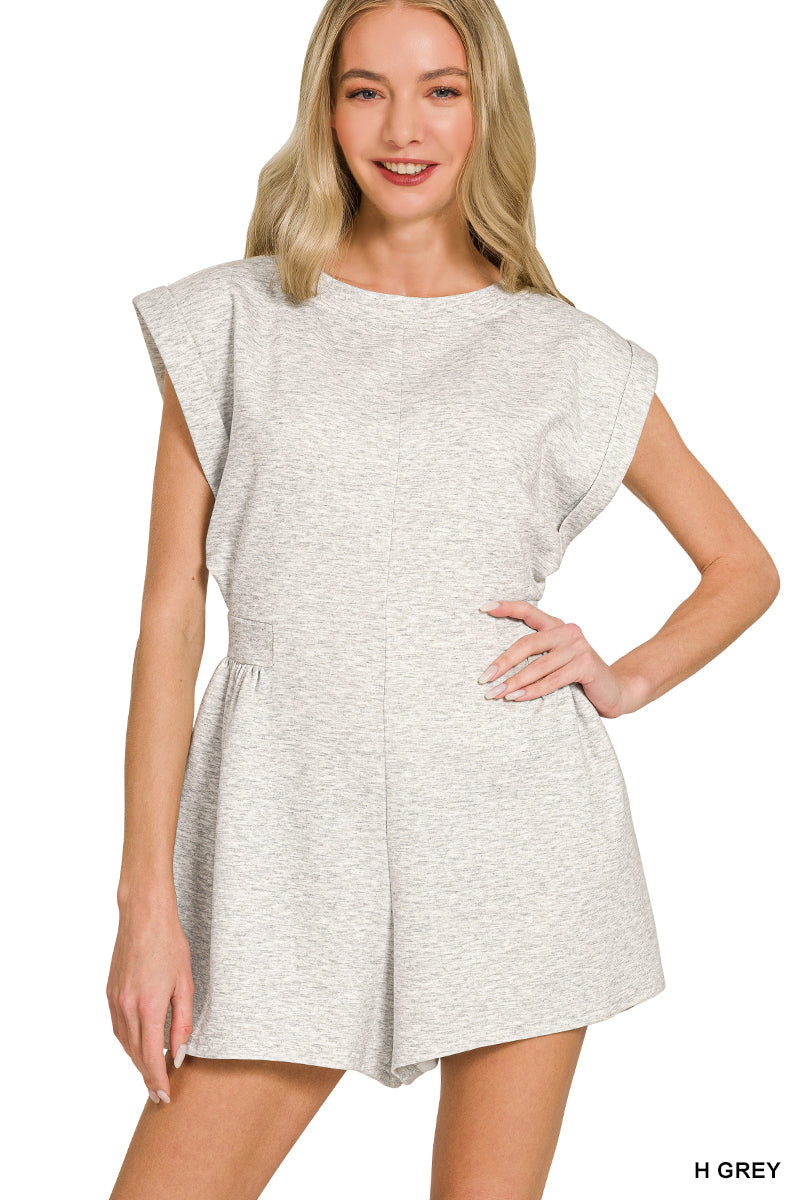 Scuba-Open Back Romper Zenana