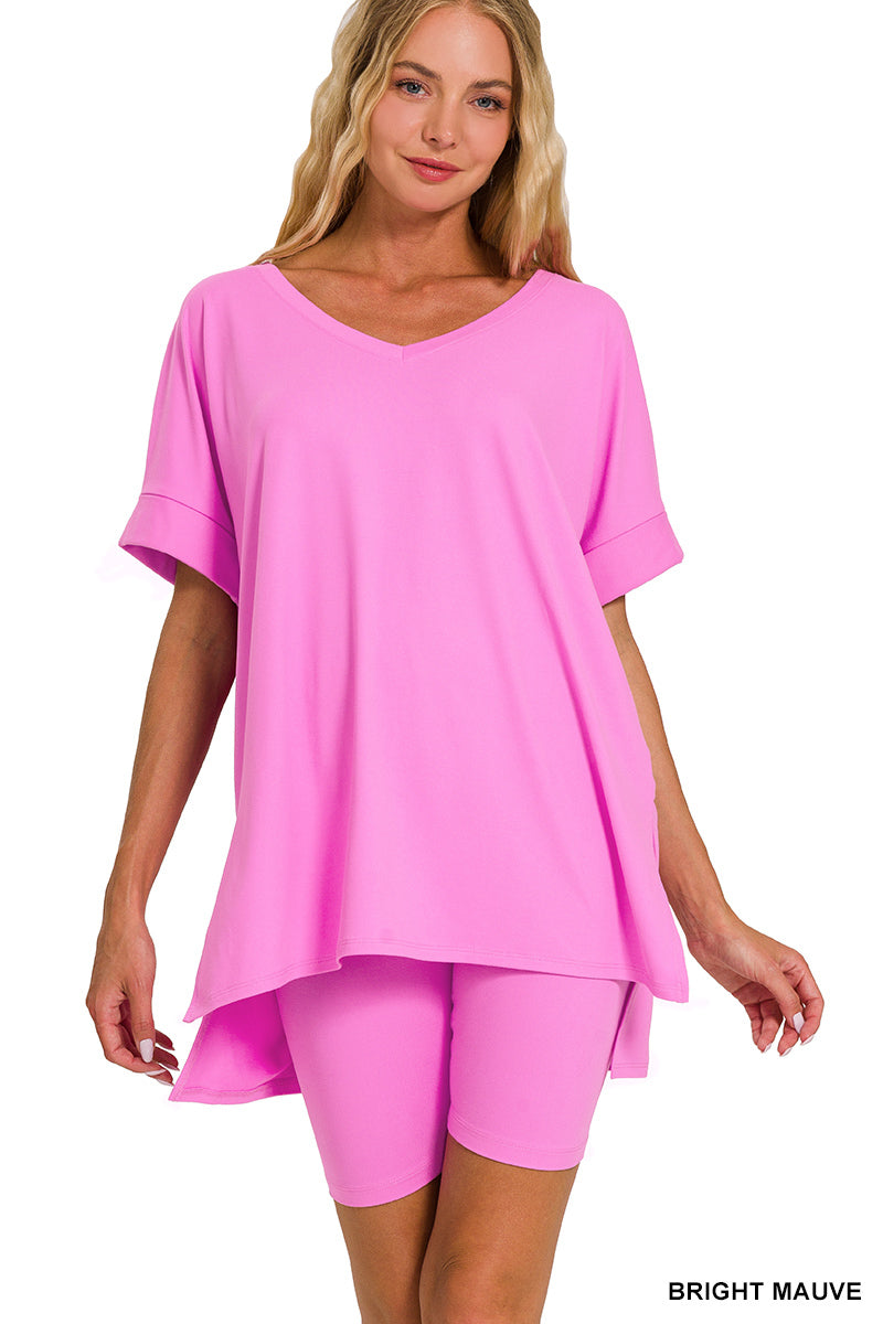 VNeck- Biker Set Zenana