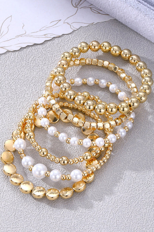 Gold Pearl Layered Bracelets December.