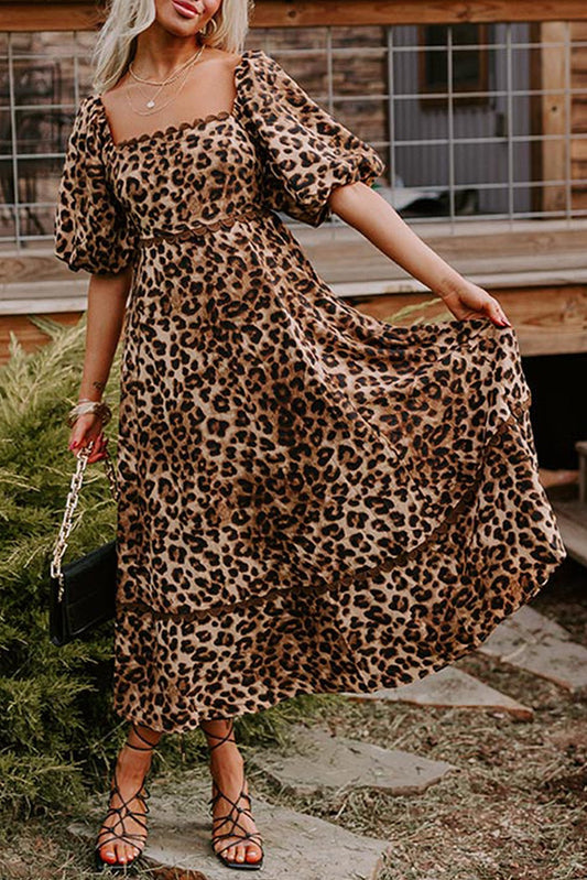 Brown Leopard Maxi Dress FB
