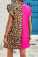Leopard Colorblock Ruffle Dress *multiple colors* RTS