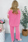 Pink Corded Patchwork Pants Set RTS