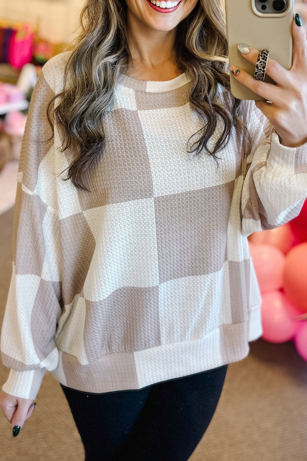 Khaki Checkered Light Weight Top FB
