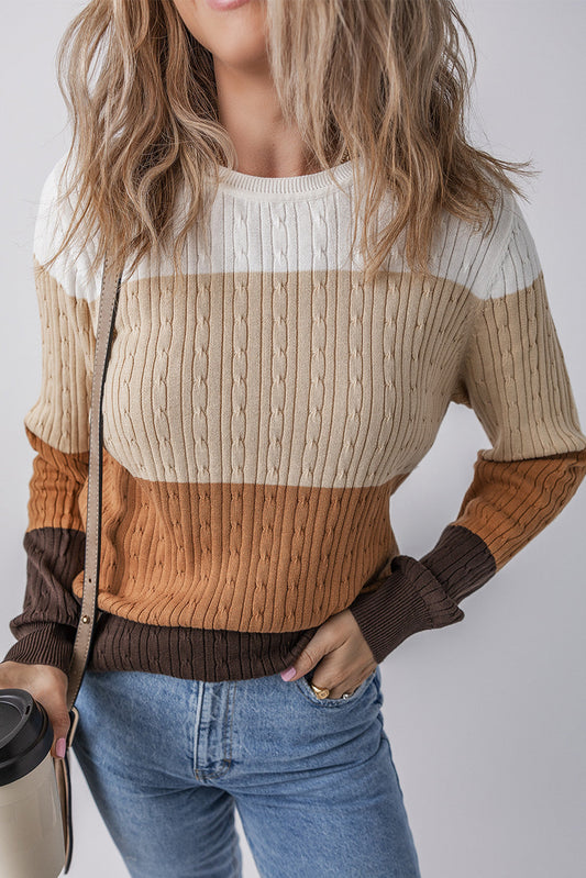 Khaki Colorblock Sweater FB