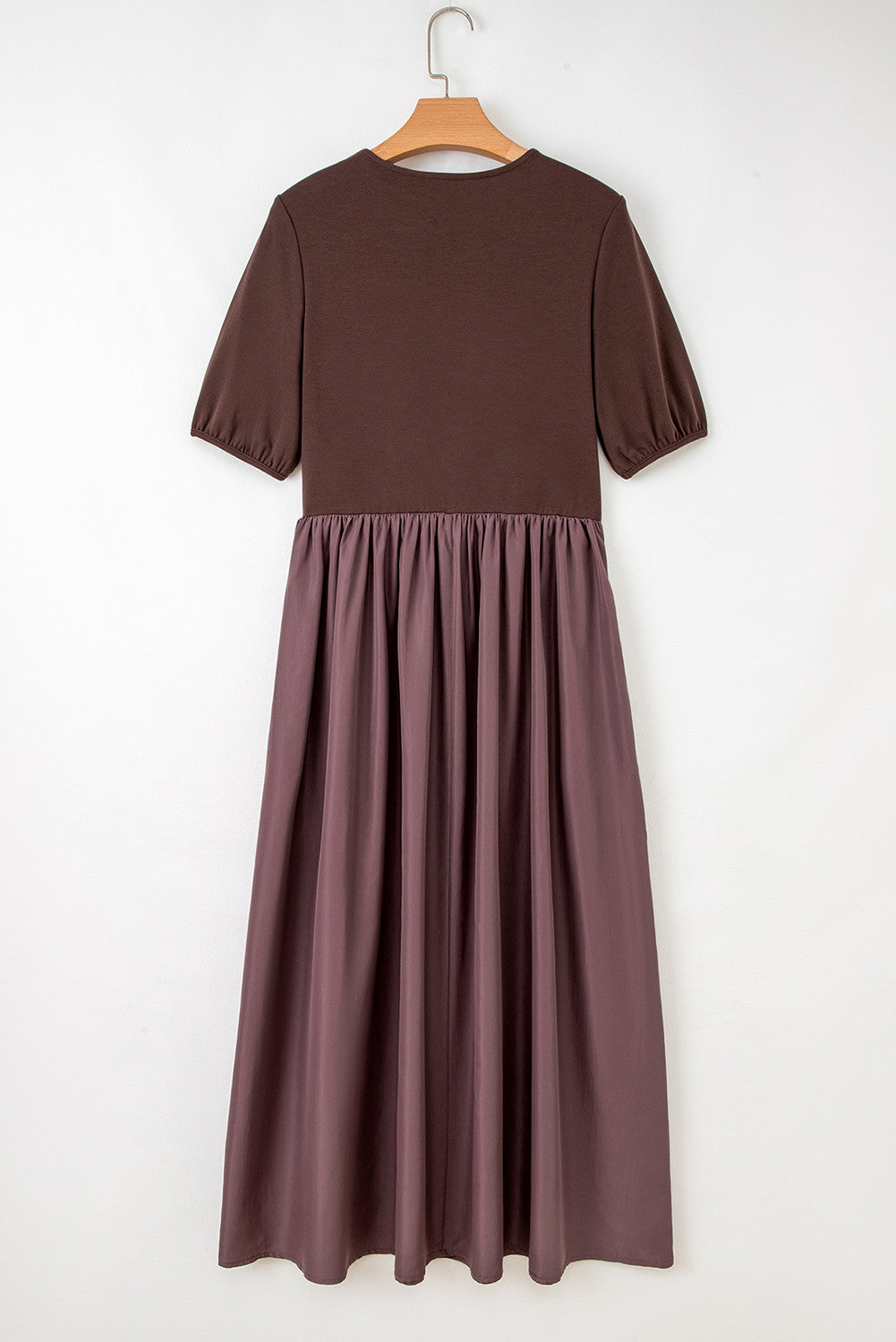 Knit Top Patchwork Pleated Dress LT