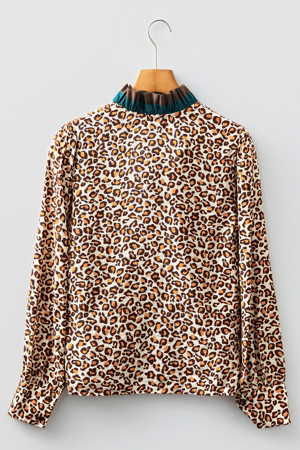 Leopard Frilled Trim Top LT