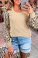 Leopard Ribbed U Neck Top FB