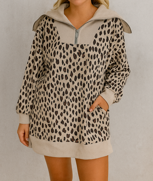 Leopard Collar Mini Dress LT