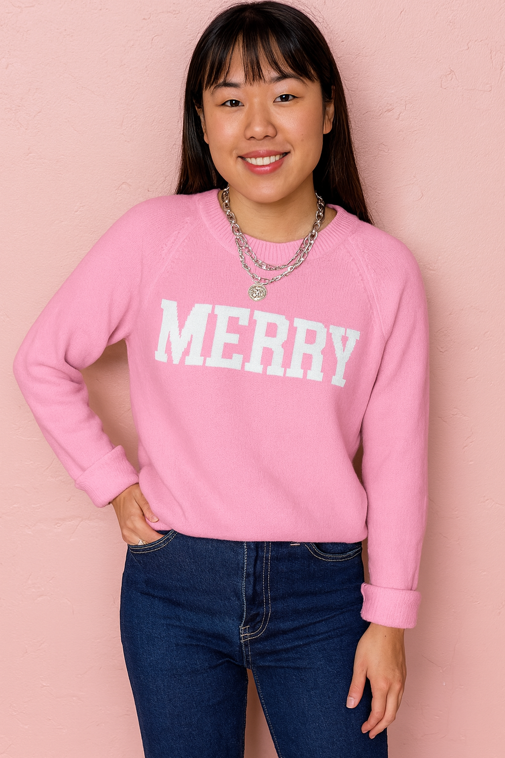 MERRY Raglan Sleeve Sweater FB