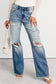 Mid Rise Distressed Straight Jeans LT