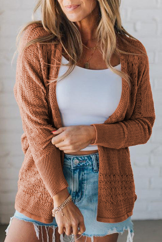 Mix Pattern Hollow Cardigan RTS