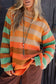 Orange Stripe Color Block Sweater LT