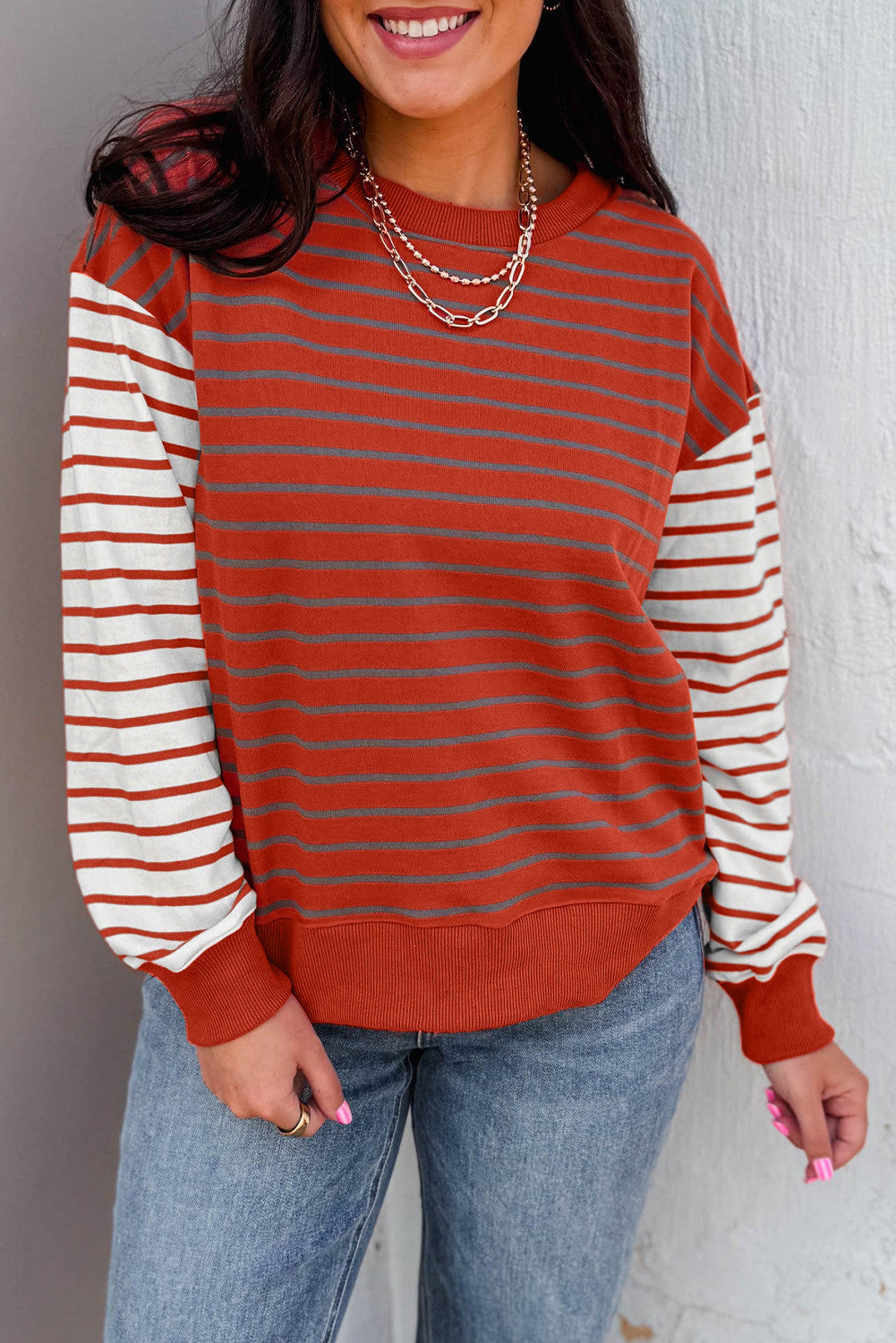 Orange Stripe Sweatshirt FB
