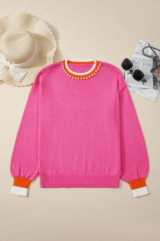 Pearl Detail Knit Sweater LT