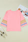 Pink Floral Colorblock Top LT