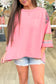 Pink Floral Colorblock Top LT