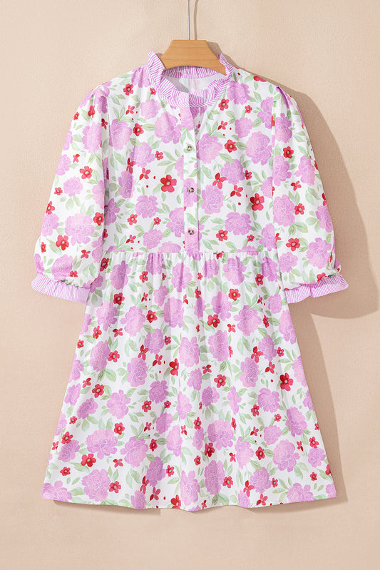 Pink Floral Mini Dress LT