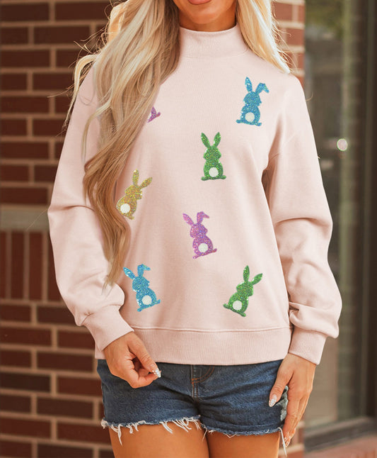 Pink Glitter Bunny Sweatshirt LT