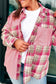 Pink Plaid Patchwork Plus Top September.