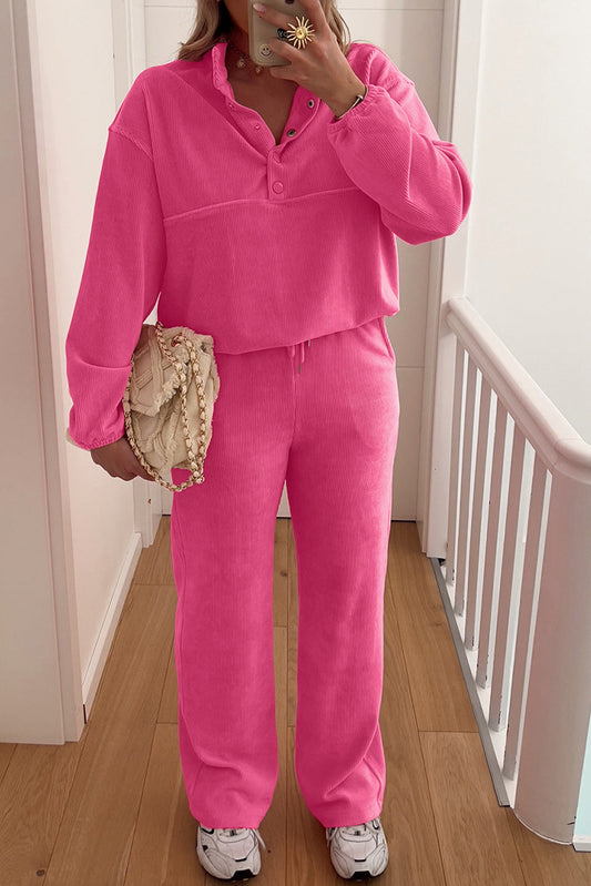 Pink Pullover Corduroy Set FB