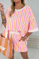 Pink and Orange Stripe Casual Set LT