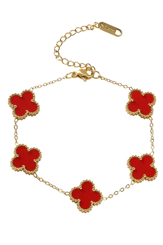 Red Clover Chain Bracelet FB