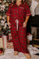 Red Plus Size Plaid Pajama Set LT