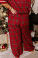 Red Plus Size Plaid Pajama Set LT