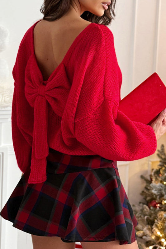 Red Bow Back Sweater October.