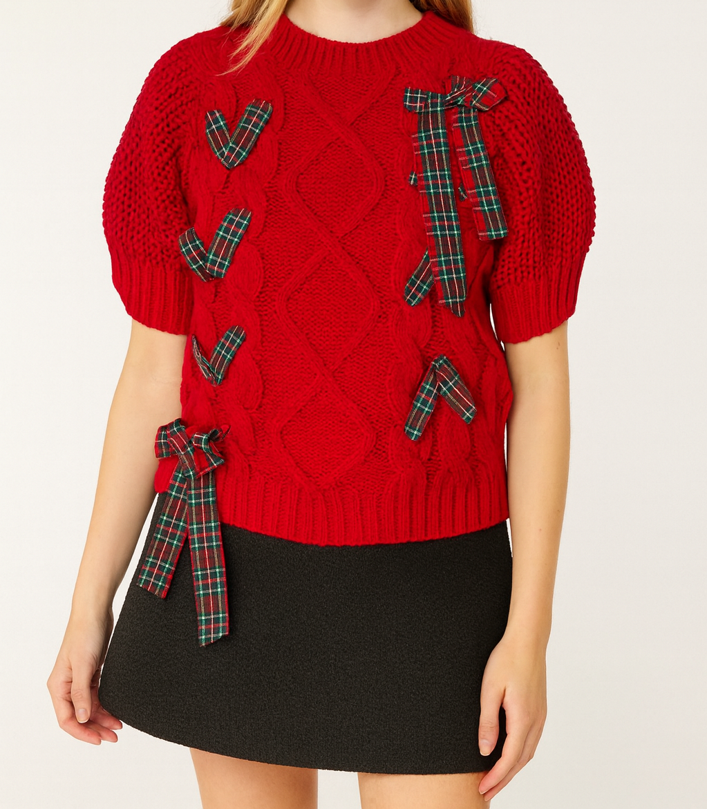 Plaid Lace Sweater FB