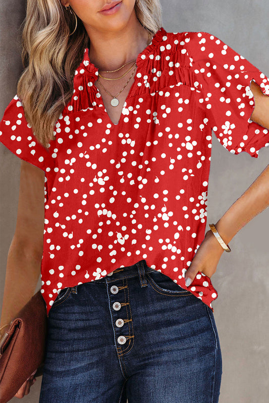 Red Polka Dot Blouse