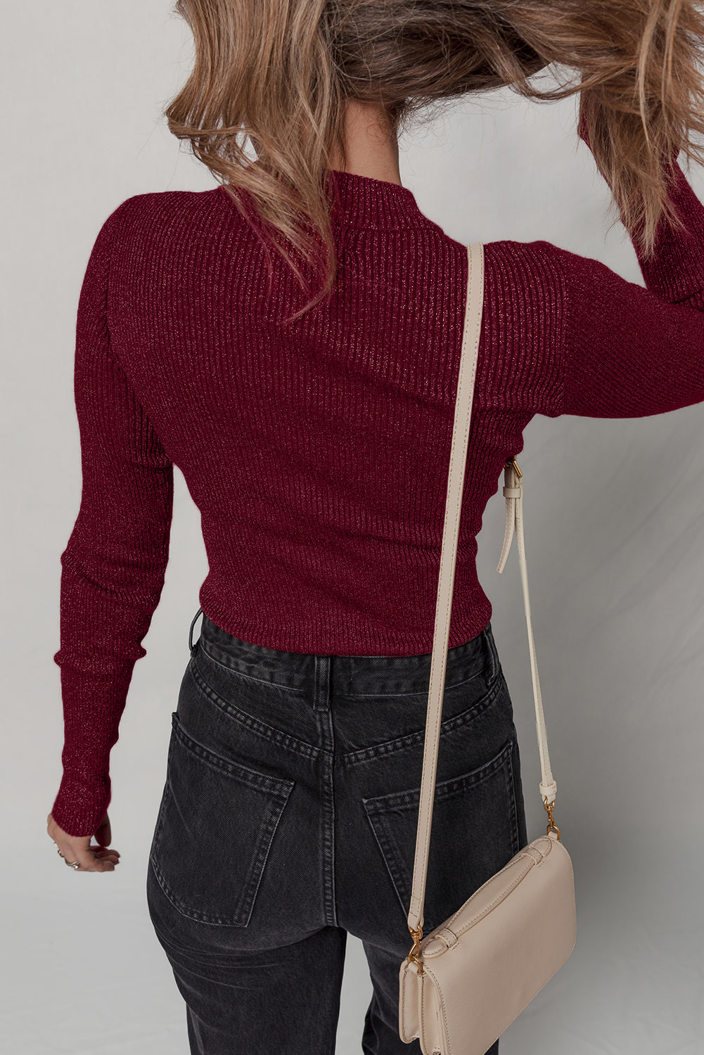 Red Ribbed Slim Top LT