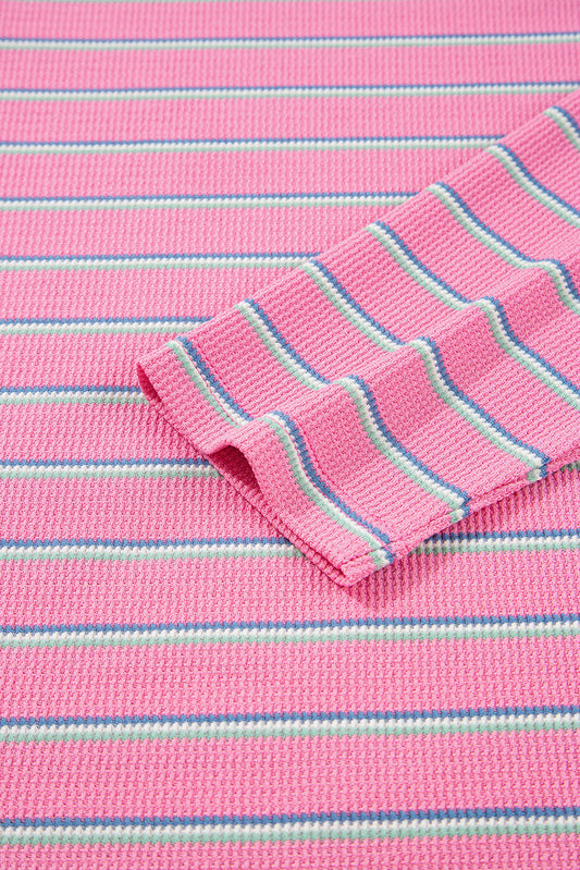 Rose Stripe Textured Top LT