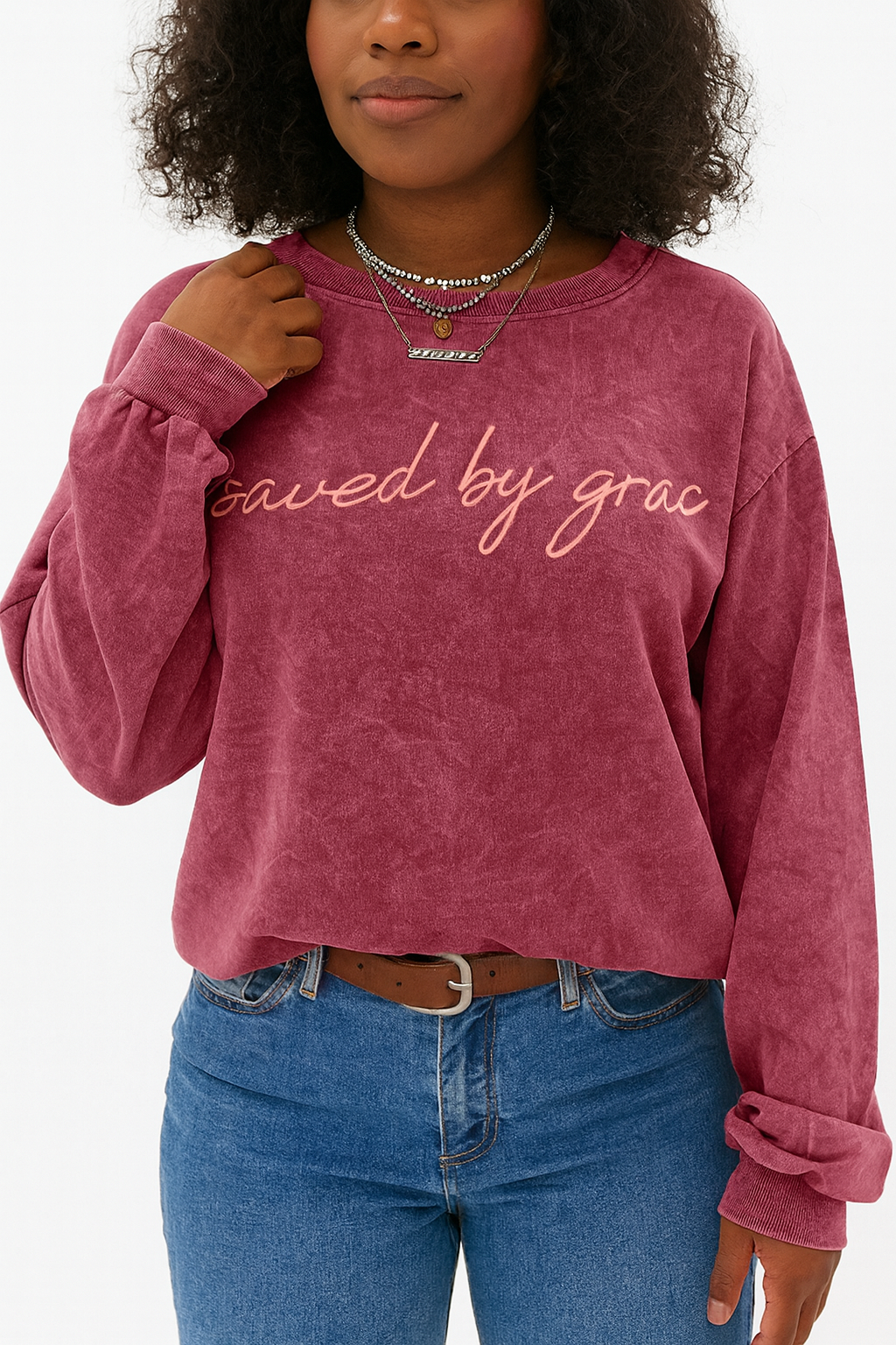 Saved by Grace Embroidery Sweatshirt *multiple colors* FB