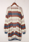 BLUE STRIPED HOLLOW KNIT CARDIGAN OOTD