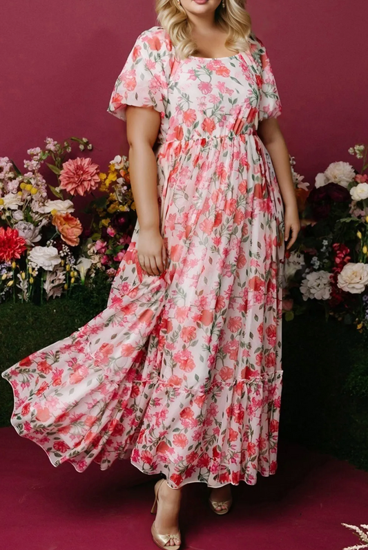 Plus Size Square Neck Maxi OOTD