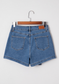 Denim Asymmetrical Wrap Skort RTS