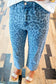 Sky Blue Leopard Straight Jeans RTS