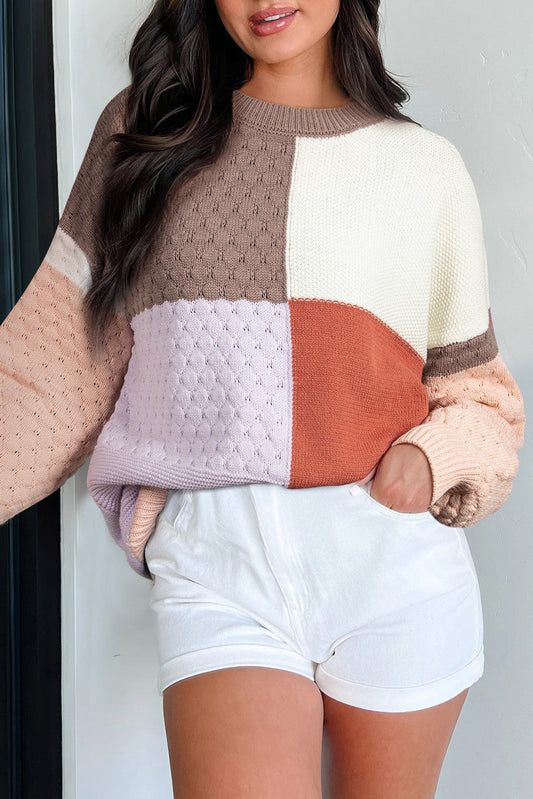 Colorblock Knit Baggy Sweater LT