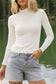 White Ribbed Knit Top LT