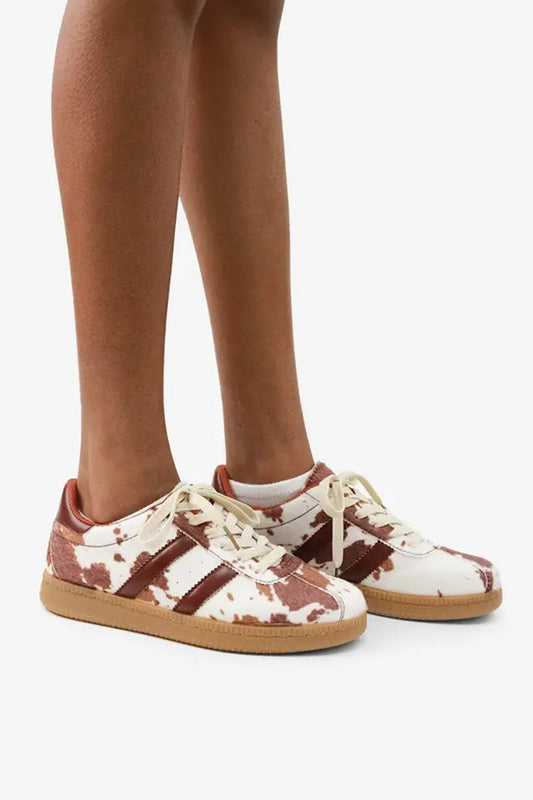 White Animal Print Lace Shoes FB