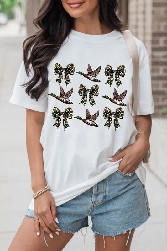 White Camo Bow Mallard Top FB