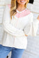 White Colorblock Stripe Trim Top LT