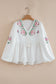 White Flower Babydoll Blouse LT
