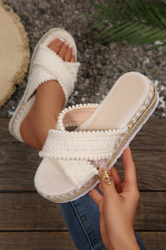 White Knit Slippers